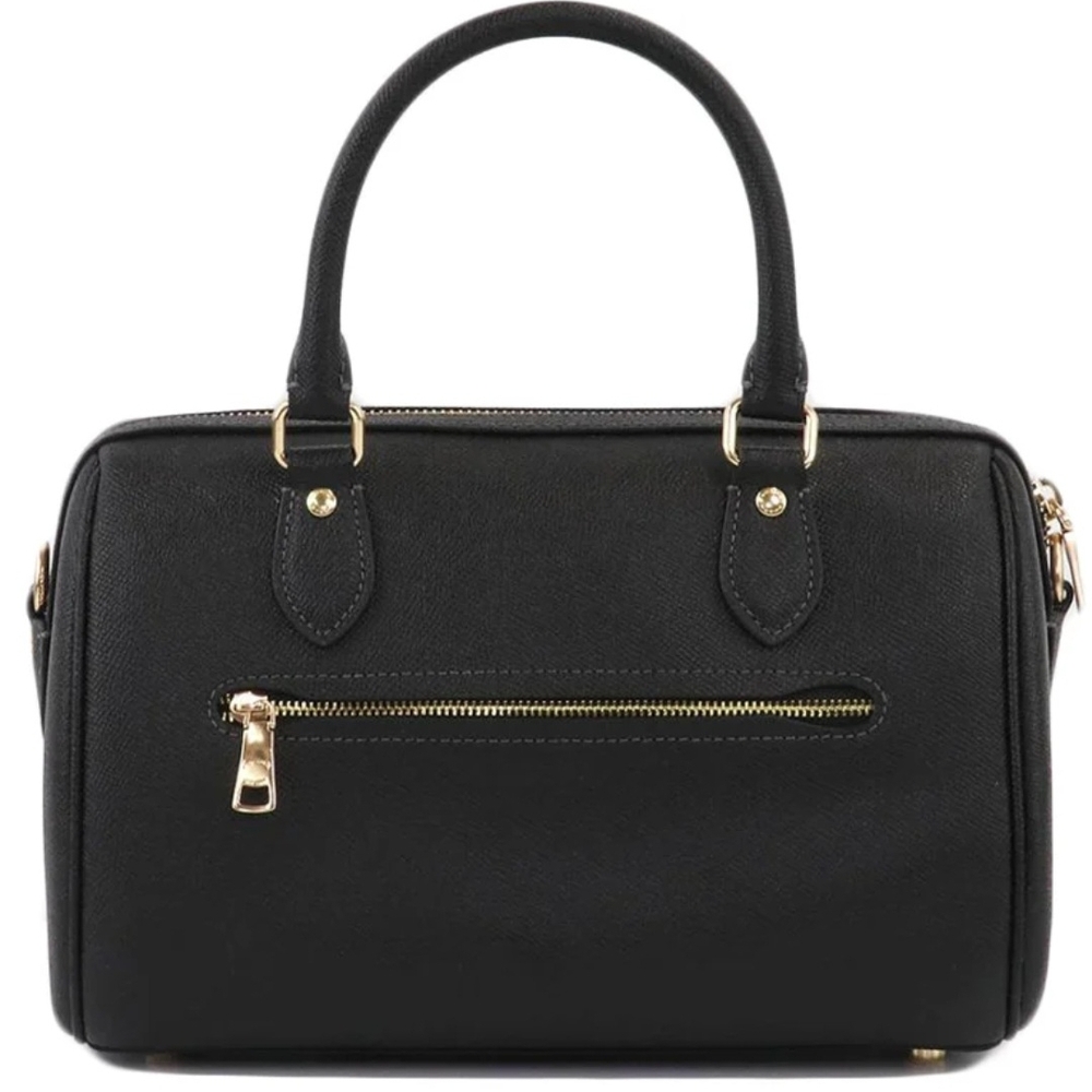 COACH Rowan Satchel Bag Black Refined Pebble Leather (NWT) - Picture 9 of 13